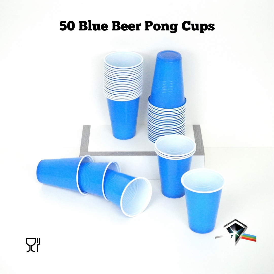 Party Cups - / Party Light Bundle: 50 Blue / 50 Red Beer Pong & Drinking Cups | 100 Red Shot Cups| 2 * 5-in-1 Party Light