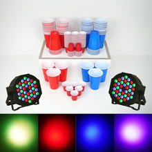 Party Cups - / Party Light Bundle: 50 Blue / 50 Red Beer Pong & Drinking Cups | 100 Red Shot Cups | 2 * 36 LED Par Light