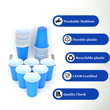 Party Cups - / Party Light Bundle: 50 Blue / 50 Red Beer Pong & Drinking Cups | 100 Red Shot Cups | 2 * 36 LED Par Light