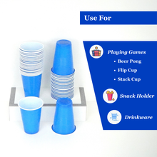 Party Cups - / Party Light Bundle: 50 Blue / 50 Red Beer Pong & Drinking Cups | 100 Red Shot Cups | 2 * 60 Patterns Mini Laser Disco Light