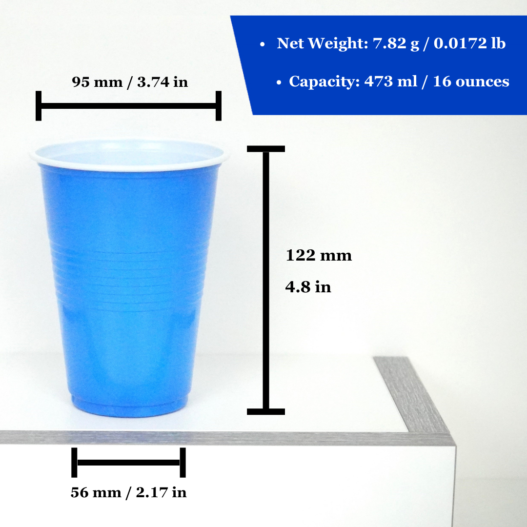 Party Cups - / Party Light Bundle: 50 Blue / 50 Red Beer Pong & Drinking Cups | 100 Red Shot Cups | 2 * 3-Laser RGB Effects