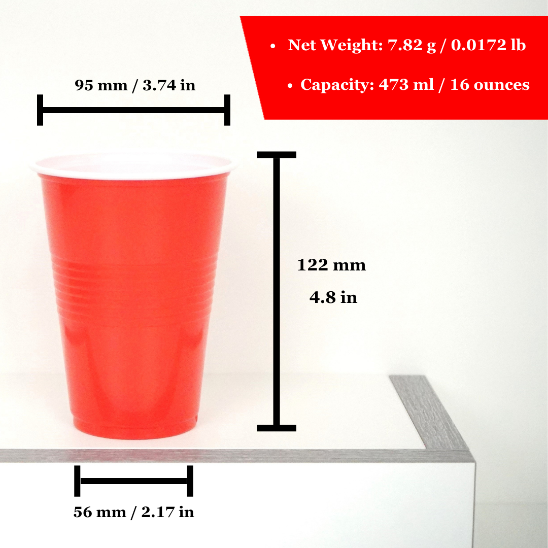 Party Cups - / Party Light Bundle: 50 Blue / 50 Red Beer Pong & Drinking Cups | 100 Red Shot Cups | 2 * 3-Laser RGB Effects