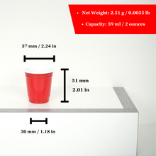 Partybecher-Paket: 50 blaue / 50 rote Bierpong- & Trinkbecher | 100 rote Shotbecher