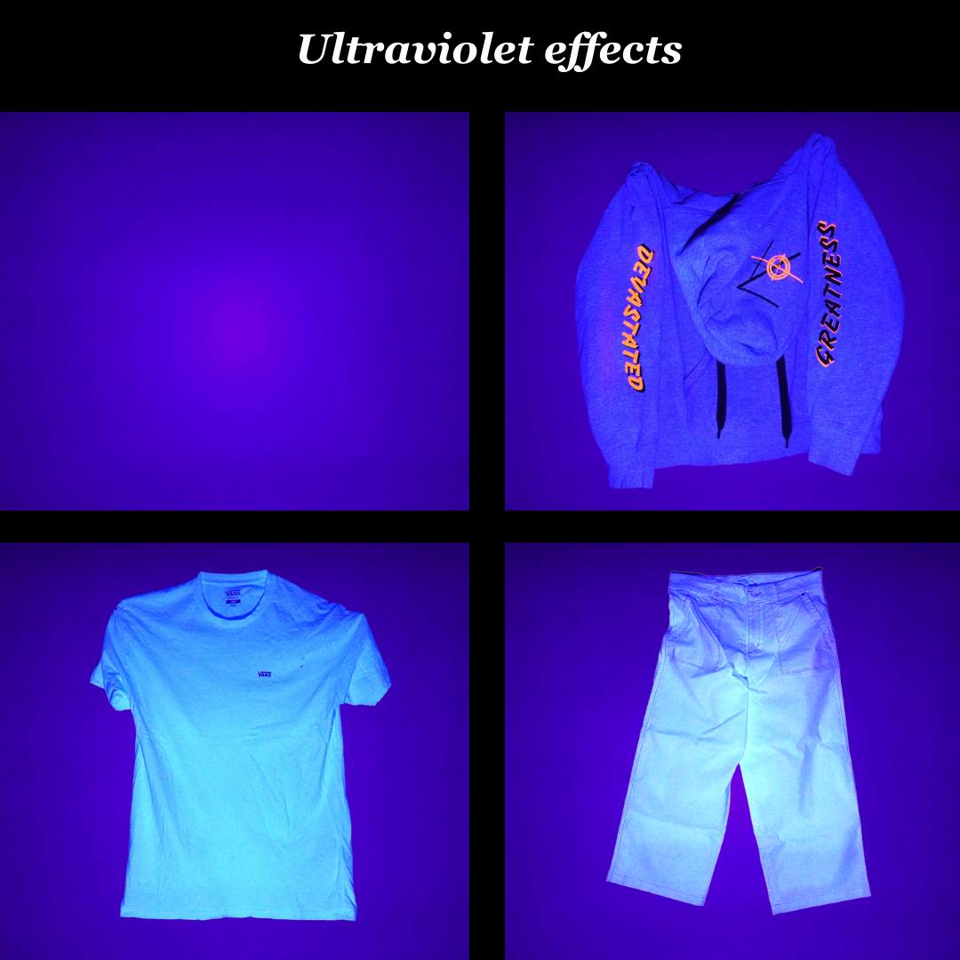 5-in-1 party light with ultraviolet effects, showcasing examples of UV lighting and its impact