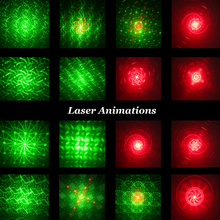 60 patterns party lights with laser animations, showcasing vibrant and dynamic laser effects in Red / Green and mixed