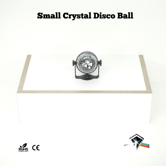 Small crystal disco ball party light front view by Neoxlite, showcasing design and lighting effects