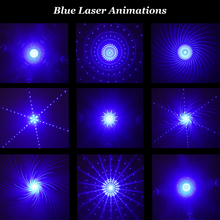 White laser party light with blue laser animations, highlighting dynamic blue effects