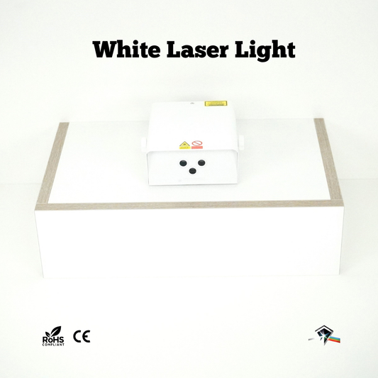 White laser party light front view, showcasing design and laser effects